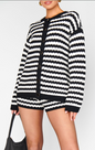 Inez Knit Cardigan Black/White