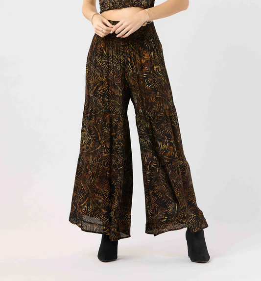 Sienna Pant, Batik Palms Black