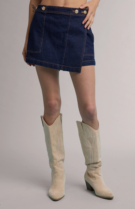 Denim Wrap Skirt