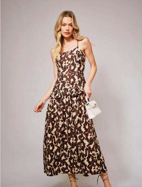Cow Print Waist Bow Dress – Peyton's Place Boutique