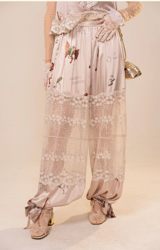 Satin Western Lace Pants