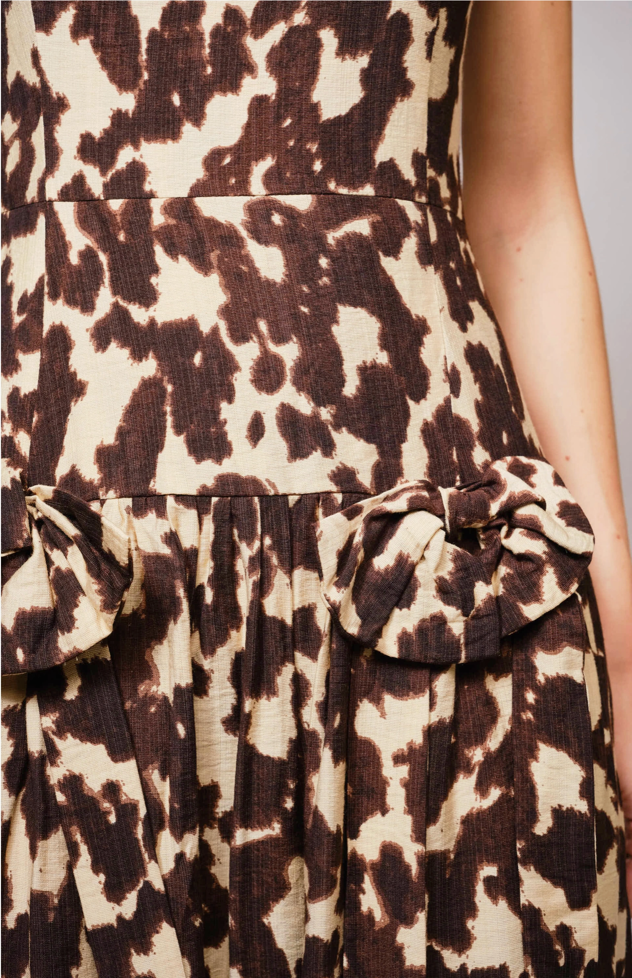 Cow Print Waist Bow Dress