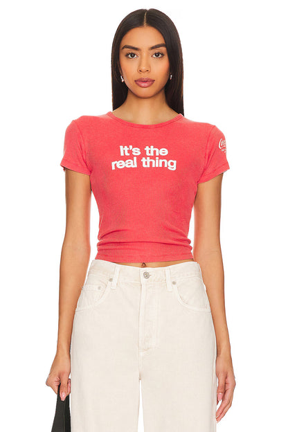 The Real Thing Baby Tee, fire red