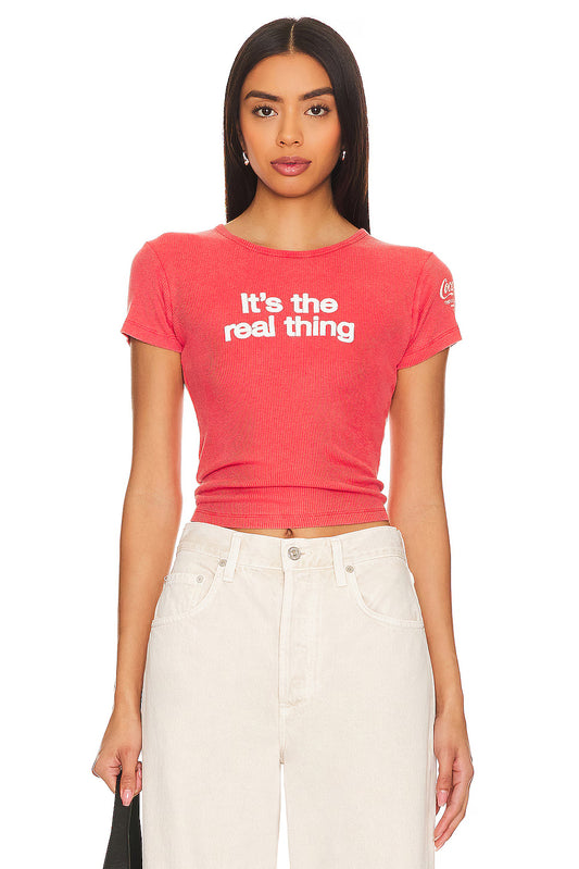 The Real Thing Baby Tee, fire red