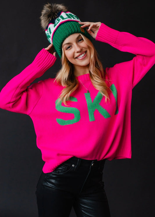 Bright Pink Ski Sweater