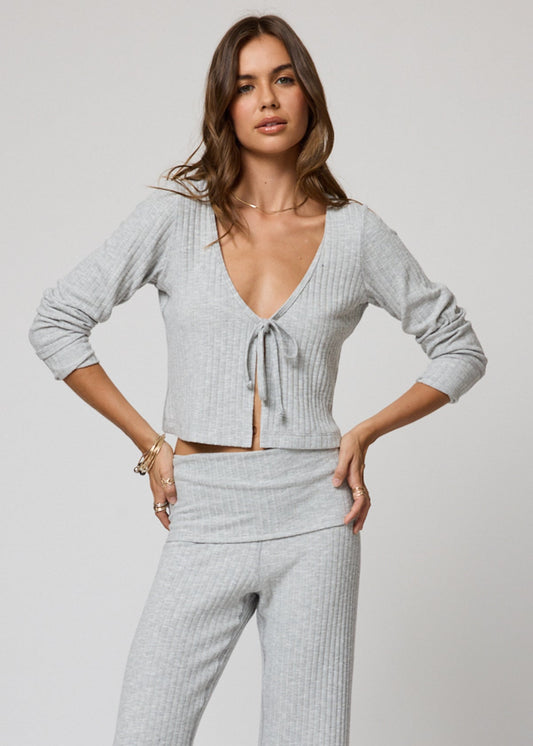 The Hygge Rib Cardi Heather