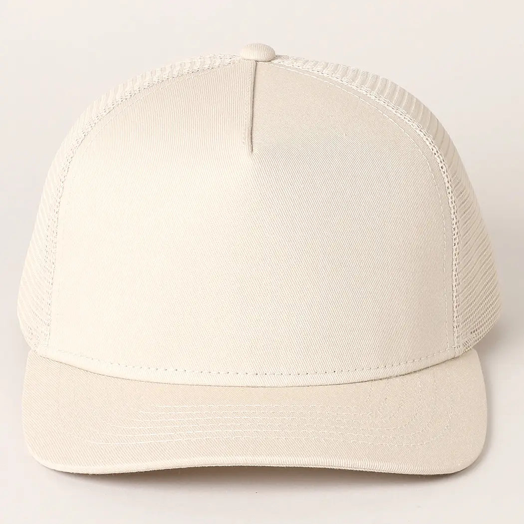 Solid Color Cotton Trucker Hat