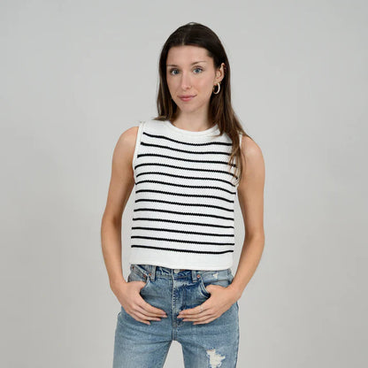 Kerensa Sleeveless Crew Neck Knit Tank