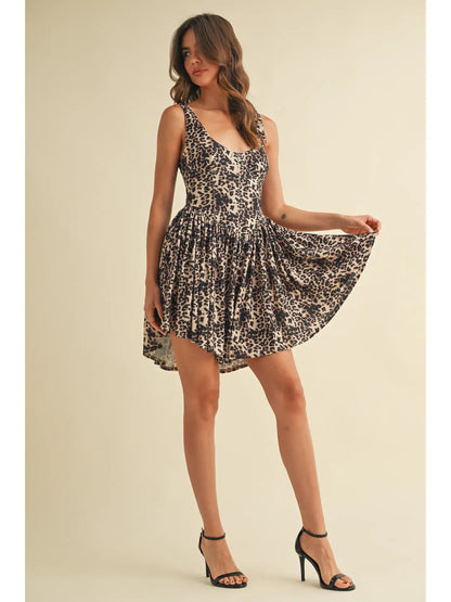 Leopard Bustier Mini Dress