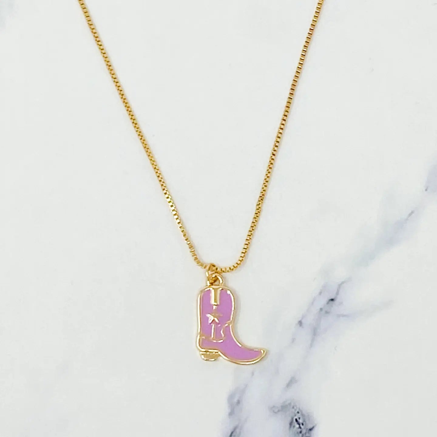 Cowgirl Boot Pendant Necklace