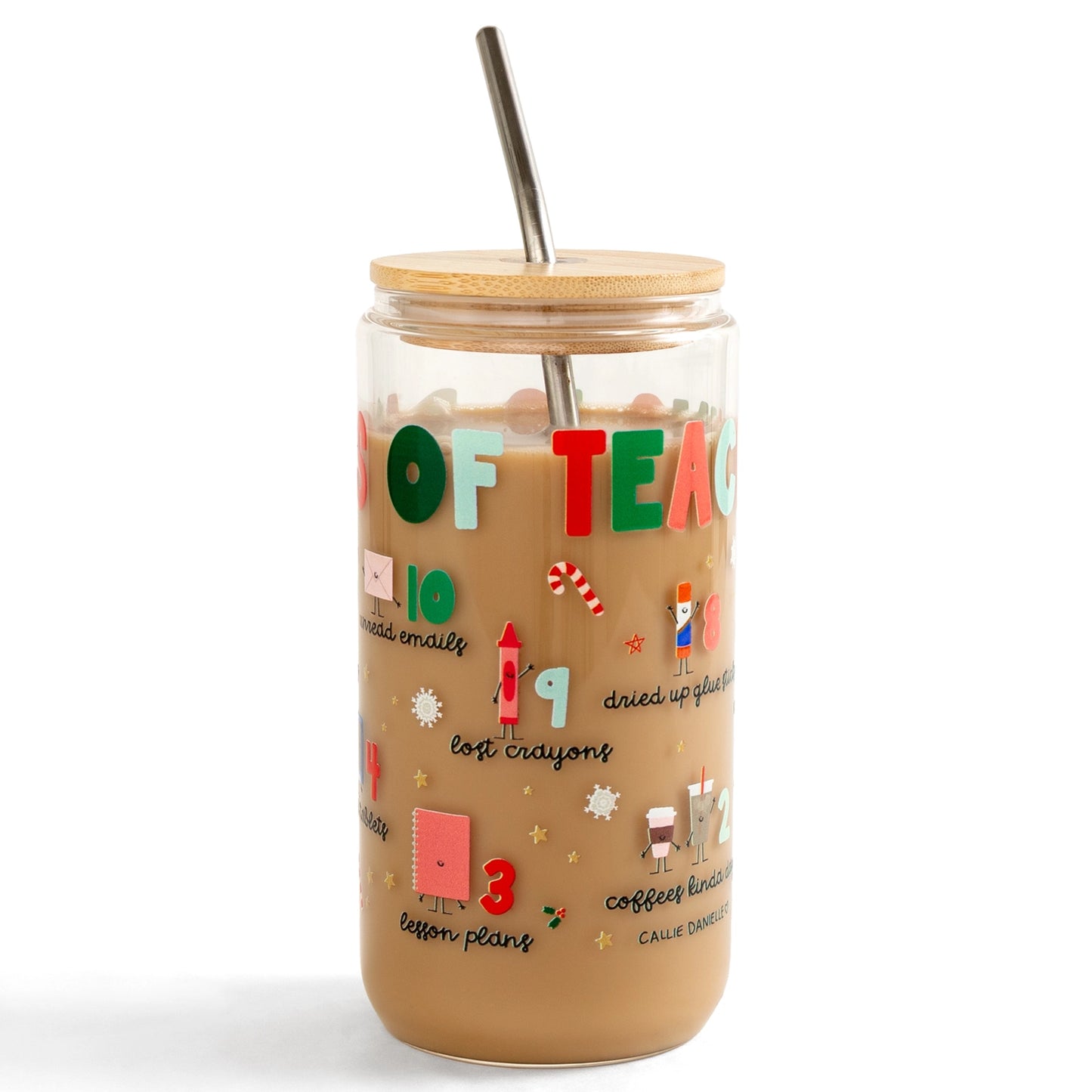 12 Days of Teaching Christmas Glass Can