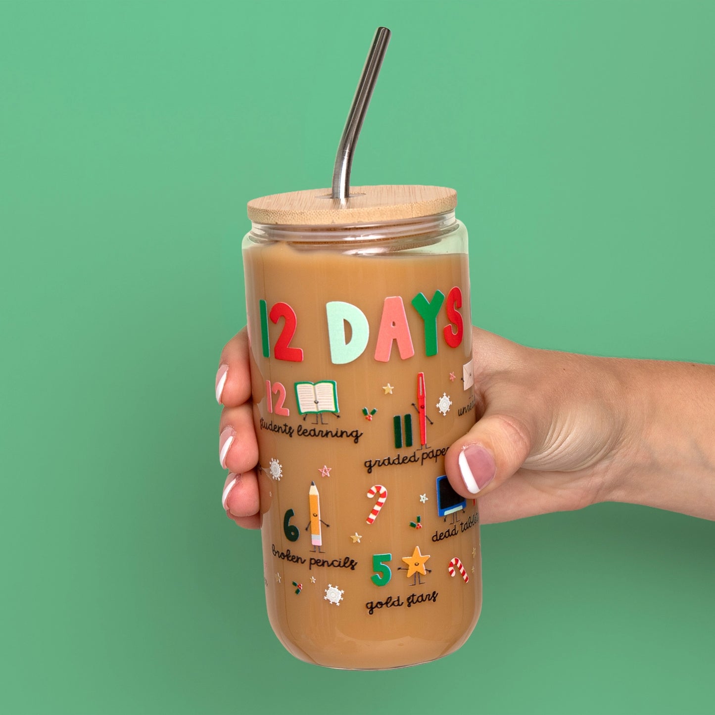 12 Days of Teaching Christmas Glass Can