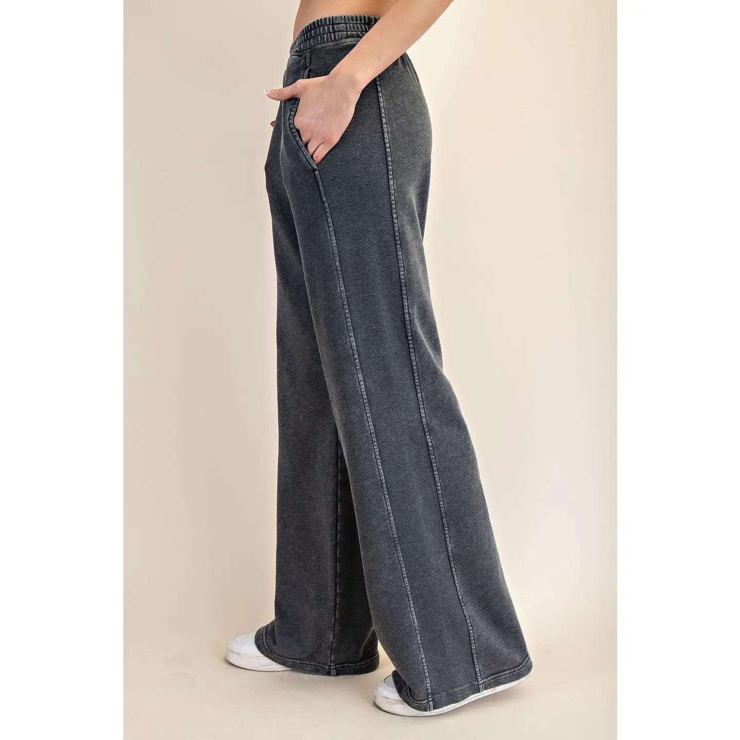 Terry + Waffle Side Wide Pant