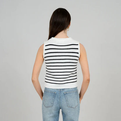 Kerensa Sleeveless Crew Neck Knit Tank