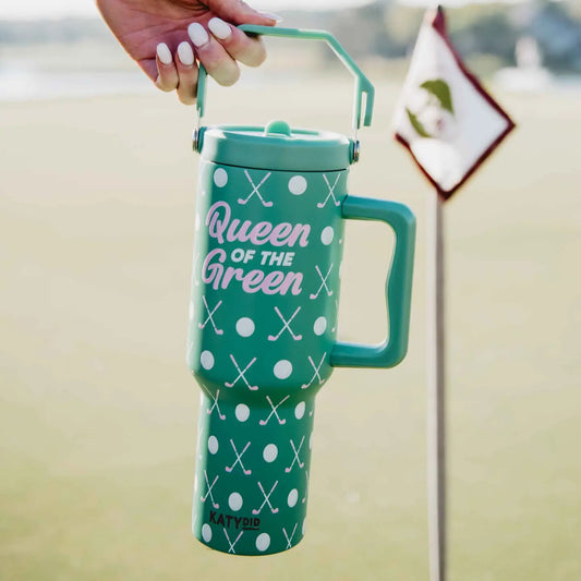 Queen of the Green Golf Tumbler w/ Handle 38 oz