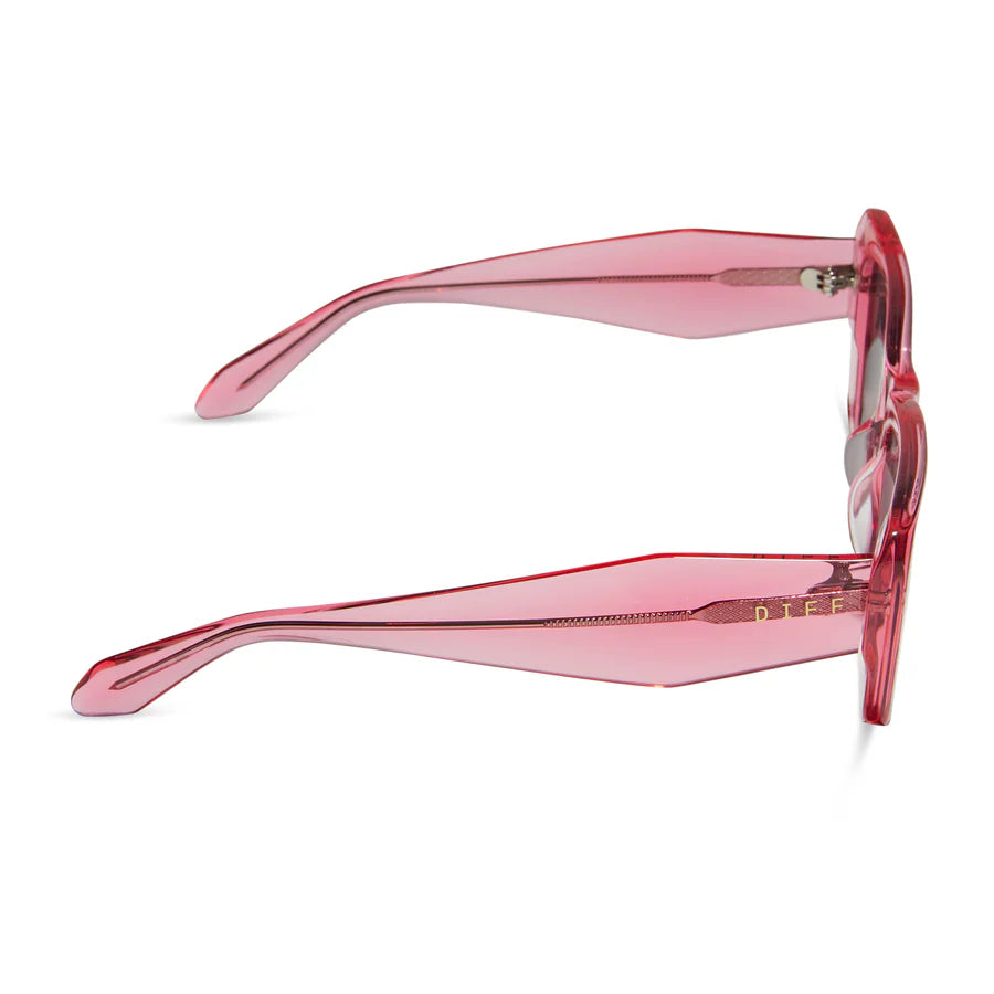 Aura Sunglasses- Candy Pink Crystal & Grey, Polarized
