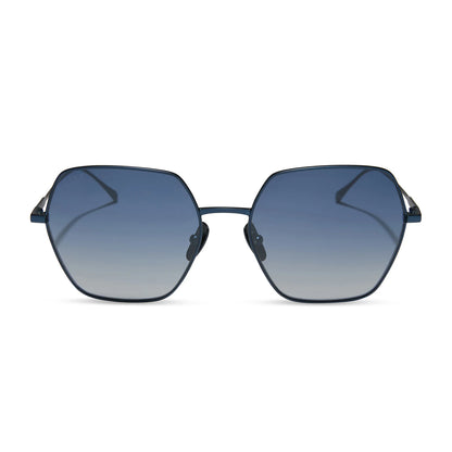 Harlow, Deep Navy Metal Aegean Blue Sunglasses