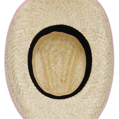 Kids Cowboy Hat, natural pink trim