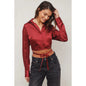 Tie Waist Cropped Shirt
