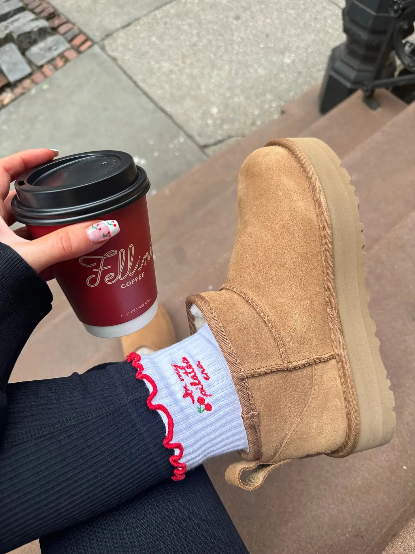 Red Cherry Pilates Socks
