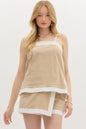 Taupe/Cream Colorblock Tank & Short Set