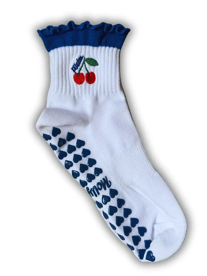 Blue Cherry Pilates Socks