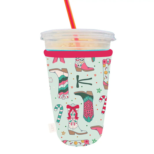 Christmas Cowgirl Boots Coffee Sleeve - small