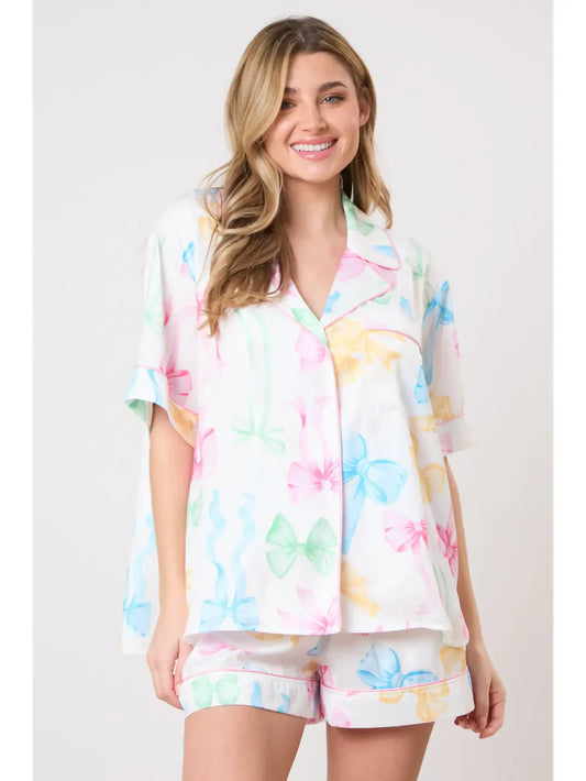 Multi Colored Ribbon Pjs Set