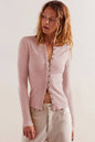 Pink Ribbed Cardigan