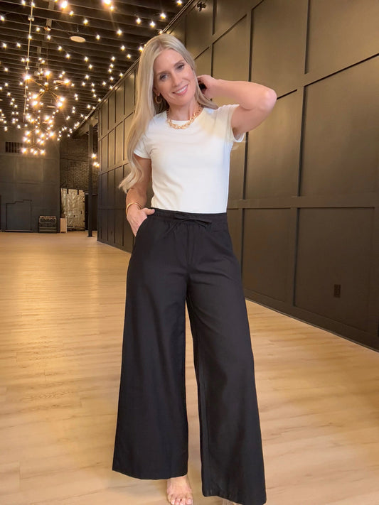 Temple Wide Leg Pant Oxford