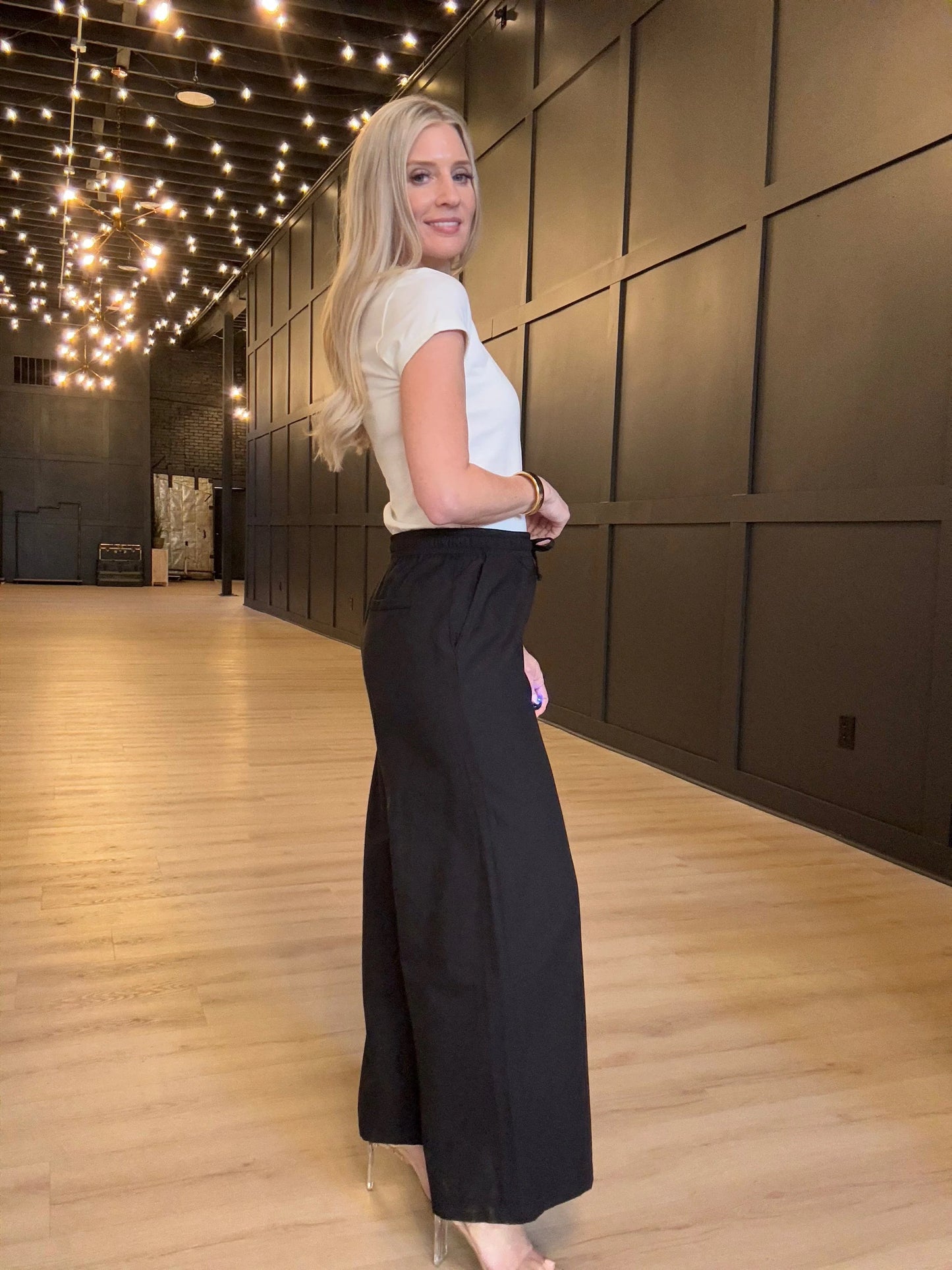 Temple Wide Leg Pant Oxford