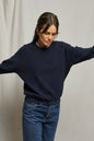Ziggy Reverse Fleece L/S Crew Navy