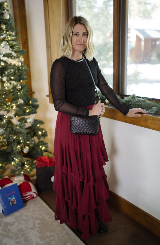 Clementine Maxi Skirt Aged Red