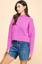 Mock Neck Sweater, Magenta