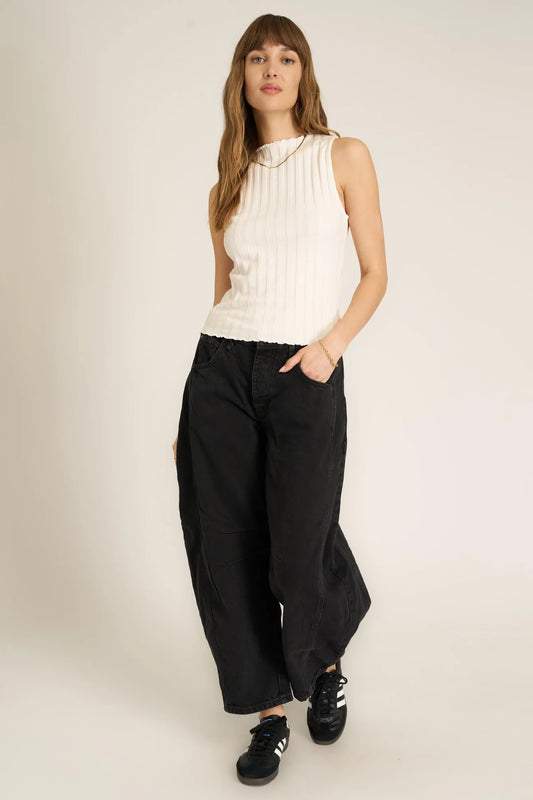 Chasing You Funnel Neck Tank, mother of pearl