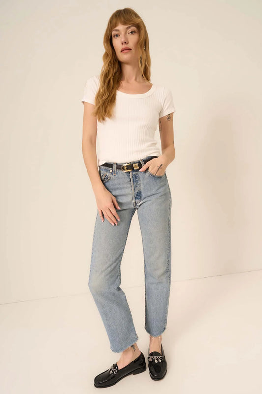 Julia Scoop Neck Rib Tee