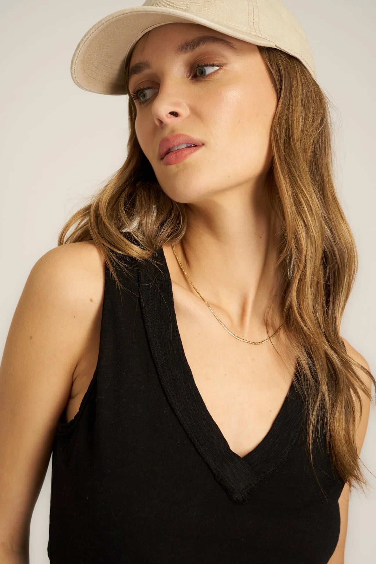 Let Me Know Slub V-Neck Tank