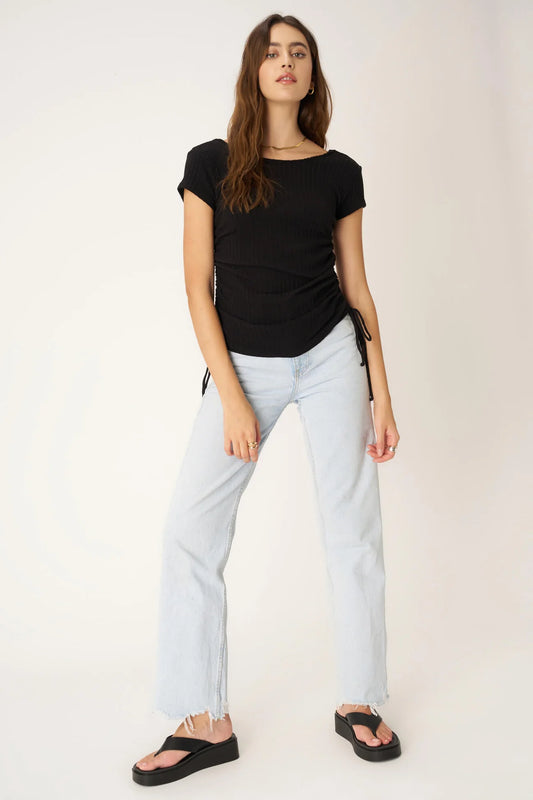Lolita Side Ruched Tee - black