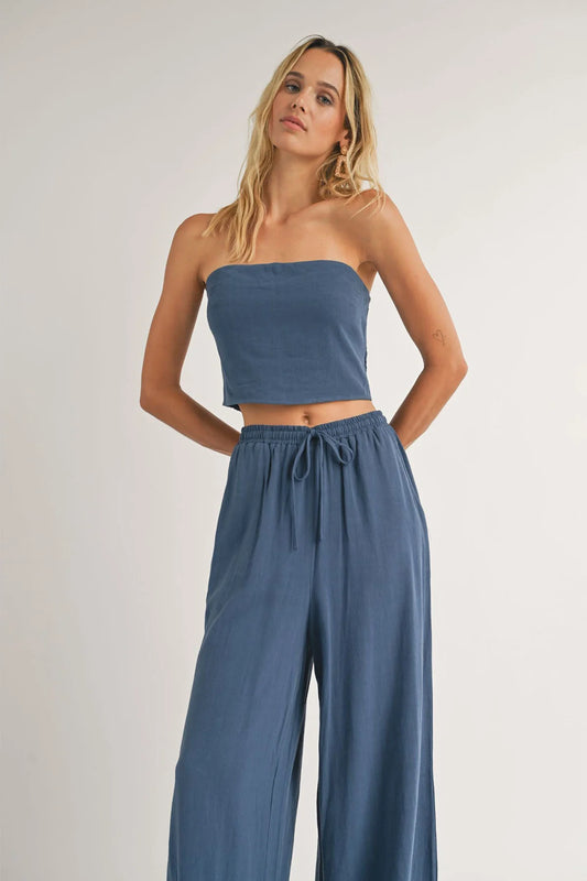 Sugarloaf Smocked Tube Top, Indigo