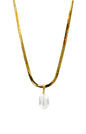 Quartz Neclace Gold Overlay