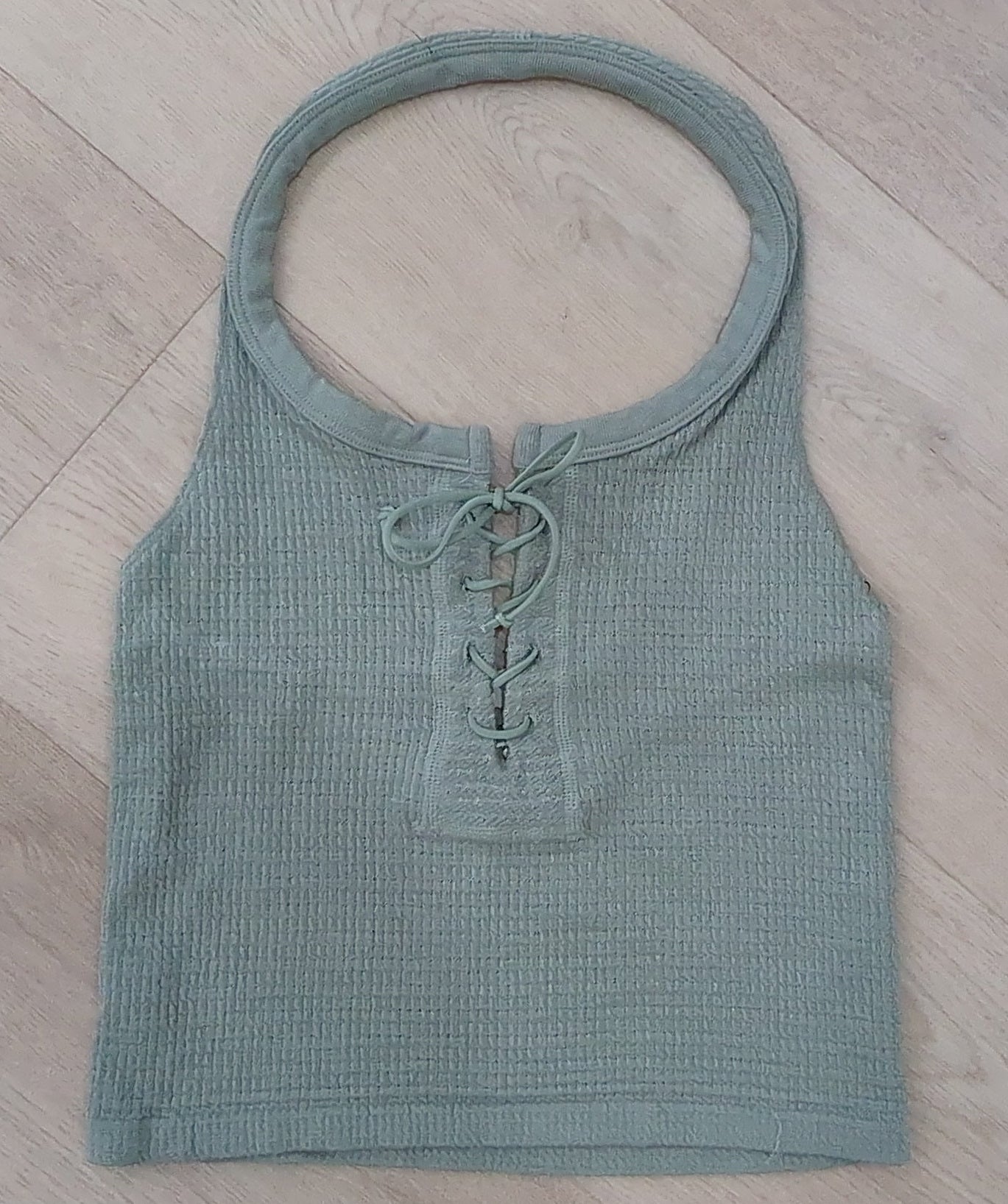Summer sage halter lace up tank