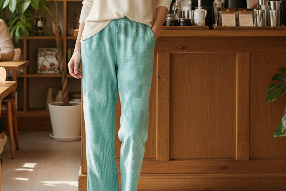Stripe Long Pants, Green