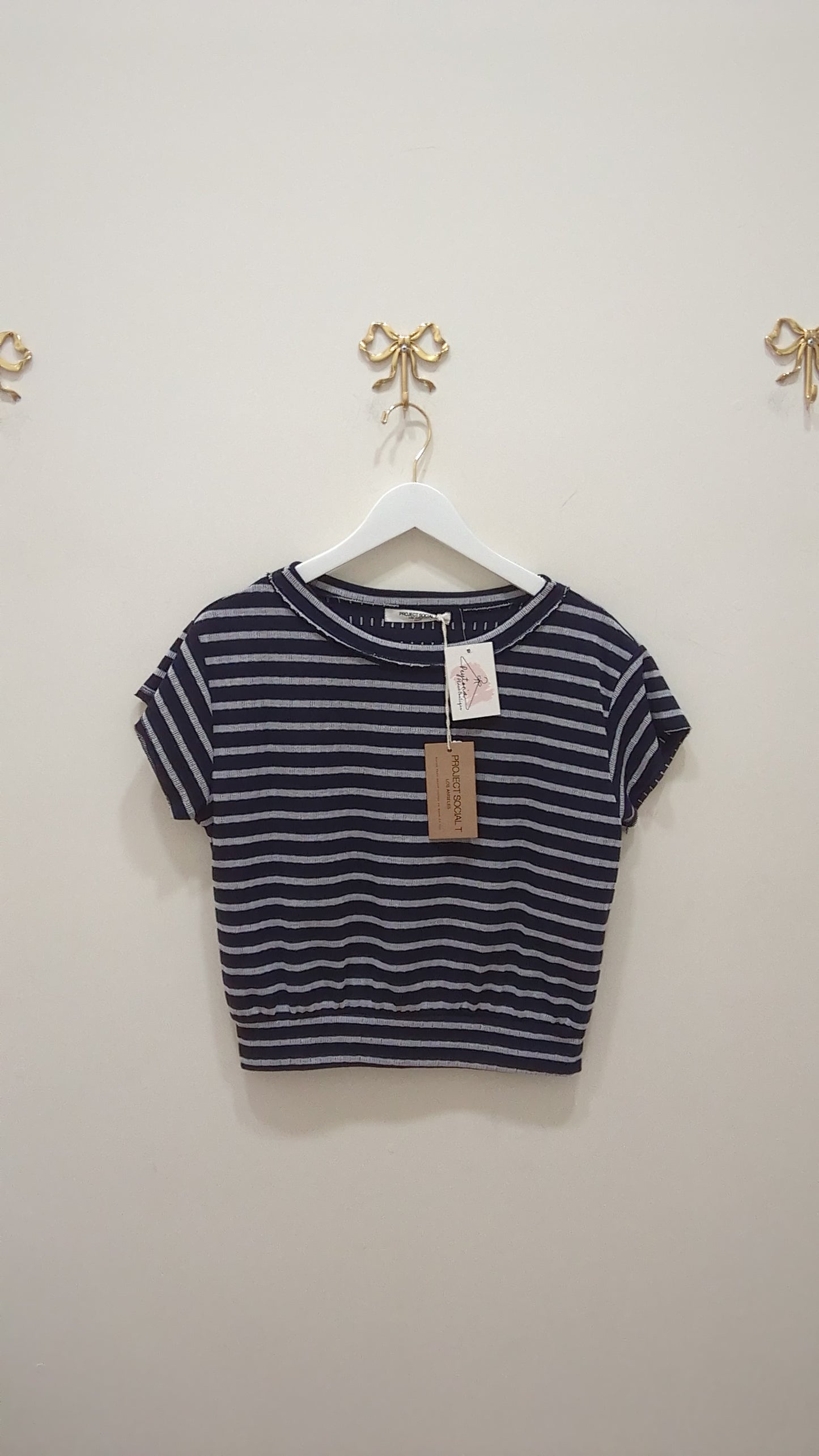 Ospep Navy Textured Striped