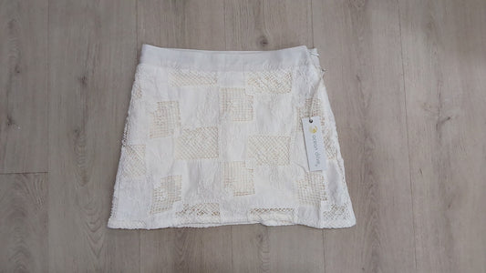 White Embroidered Mini Skort