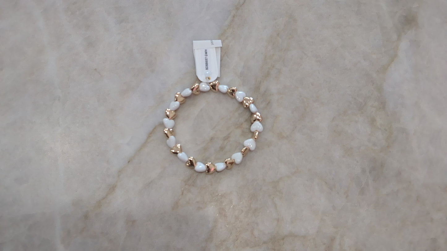 White & Gold Heart Bracelet