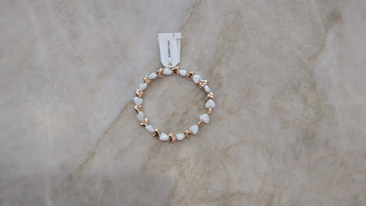 White & Gold Heart Bracelet