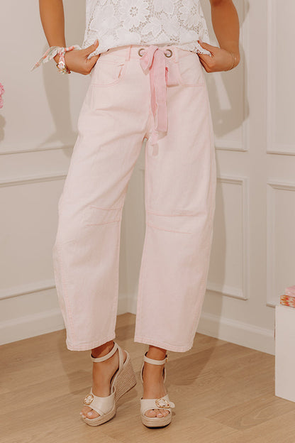 Mineral Washed Barrel Jeans