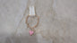 Gold Chain w/studded heart pink