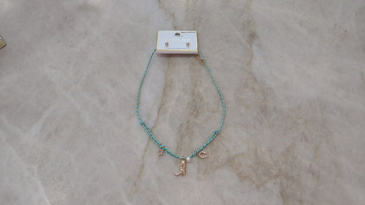 Mint Cowboy Boot Necklace
