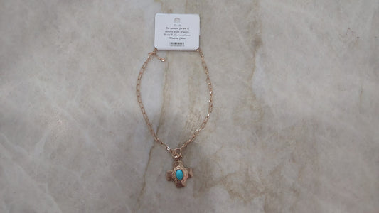 Turquoise cross necklace